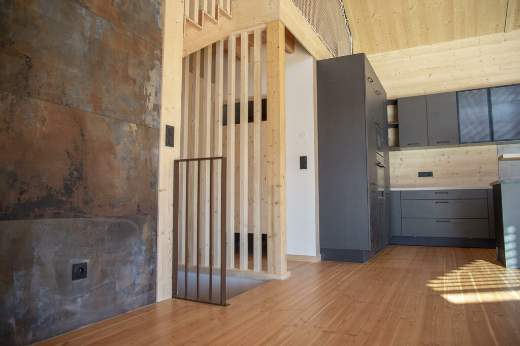 Maison individuelle avec ossature en bois, à Saint-Priest-La-Roche.