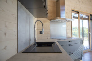 Maison individuelle avec ossature en bois, à Saint-Priest-La-Roche.